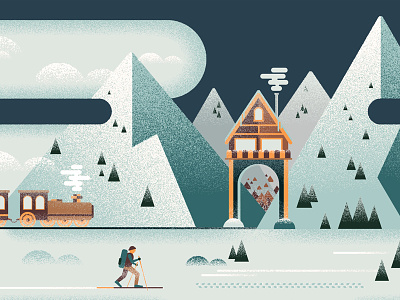 Winter is Coming (details) camping geometric grain illustration mountains seasons snow texture vector winter