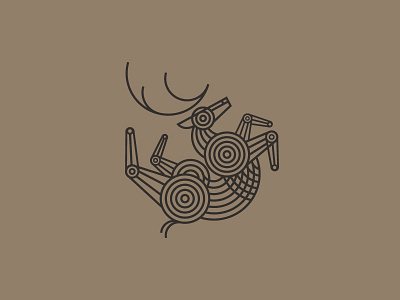Twisted Deer Logo branding deer elk icon lines logo mark monoline symbol vector