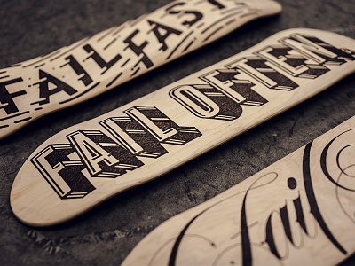 Fail Boards - Wood Burned Typography