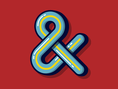 Ampersand No.1 ampersand experiment glossy glyph inline letter monoline rounded smooth type typography