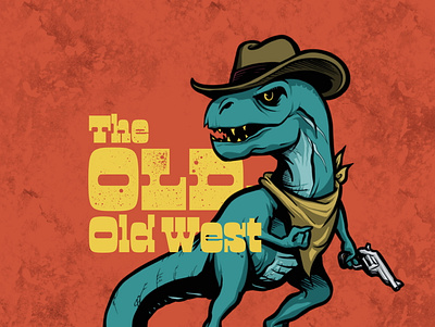 The OLD Old West apparel design branding branding illustration cartoon style design dinosaurs graphic tee design illustration