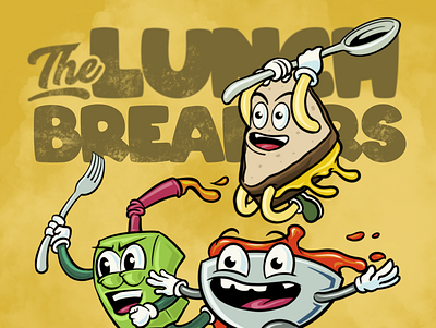 The Lunch Breakers branding branding illustration cartoon style cartoons healthy eating illustration product design