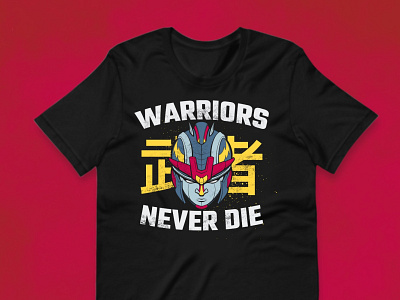 Warriors Never Die T Shirt apparel design branding branding illustration cartoon style design graphic tee design illustration logo