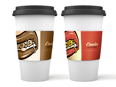 Erwin Coffee On the Go Cups branding branding illustration cartoon style coffee branding design illustration