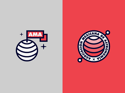 AMA astronomy icon logo planet space