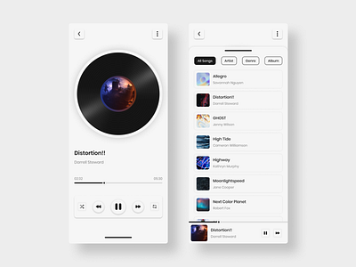 Music Player 009 daily ui 009 dailyui design mobile music player ui