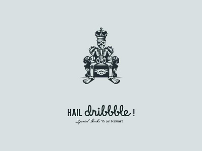 Hail Dribbble! debut dribbble first shot hello king skull king