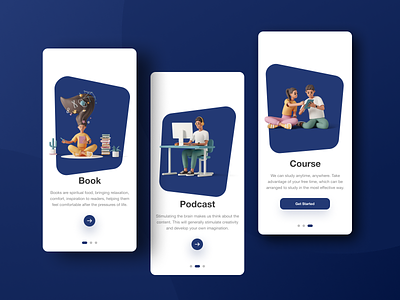 Onboarding Screen for Audio Book App audiobook course podcast