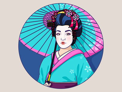 One Of My Clients... avatar contour girl illustrator japan vector