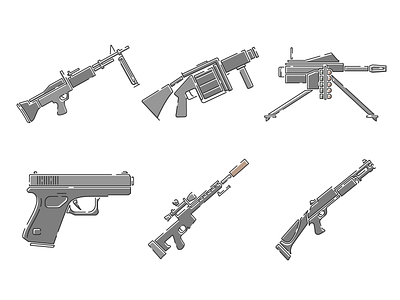 Weapon Icons adobe illustrator contour icon illustrator vector weapon