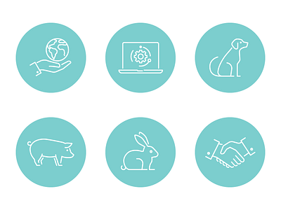6_Icons adobe illustrator contour dog handshake icon pig rabbit vector