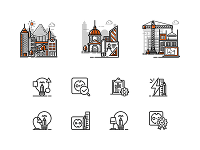 Construction company icons