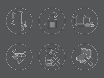 Cleaning icons adobe illustrator contour icon outline vector