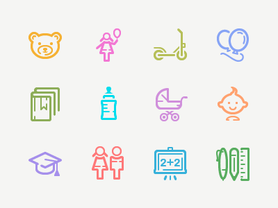 Children Icons by Tanya Buhinskaya on Dribbble