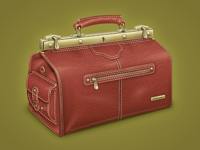 Valise bag icon leather old valise vector