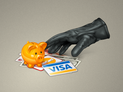 The safety of your savings cash credit cards glove icon piggy bank vector