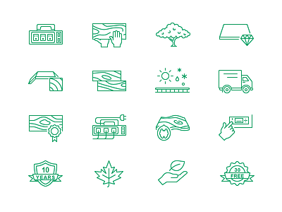 Simple Outline Icons delivery hand icon leaf maple power quality shield socket track tree wood