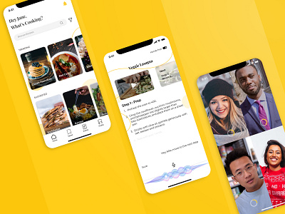 Recipe App app recipe sharing ui ux video call virtual voice assistant