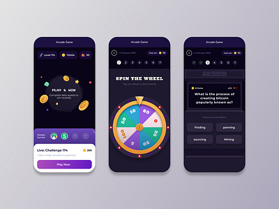 Learning Arcade Game app design arcade crypto design game gamification spin wheel ui web3