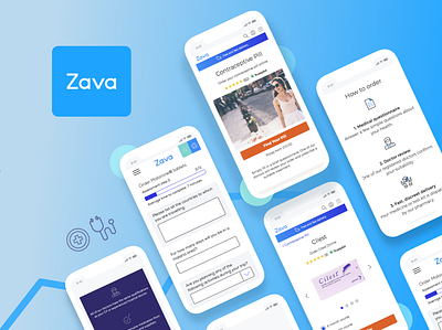 Zava Mobile web screens blue doctor form health mobile mobile ui