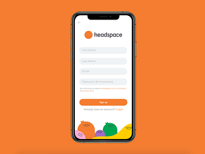 Daily UI #01 Headspace signup page