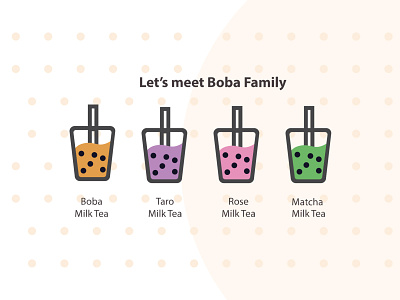 This is my #dailyUI challenge Day 5 - Boba tea icons