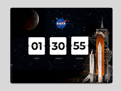 This is my #dailyUI challenge Day 14 Nasa countdown timer app astronaut countdown countdown timer dailyui design mobiledesign moon nasa outer space outerspace racket stars timer typography ui uidesign ux