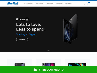 MacMall Homepage ecommerce landing page ui design web design