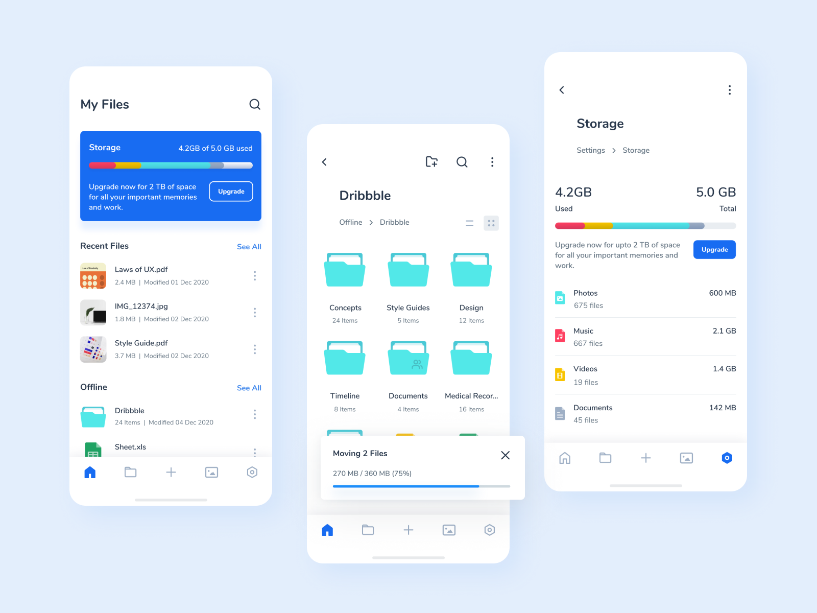 Cloud Storage App by Huzefa Bagwala on Dribbble