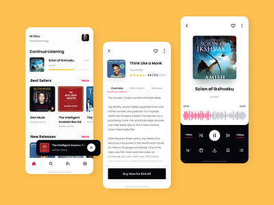 Audio Book app audio audio player audiobook book controls design flat interaction interface ios iphone listen mobile playback player player ui typography ui ux