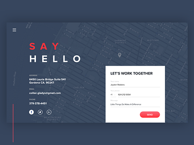 Say Hello!! connect contact contact us design hello messaget send ui web