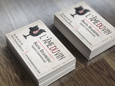 L'Âme du Vin branding business card coq graphic design rooster vin wine