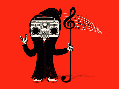 Death Tune death design grim reaper illustration music stereo t shirt