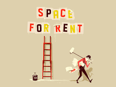 Space For Rent advertising design glue humour illustration poster poster display t shirt