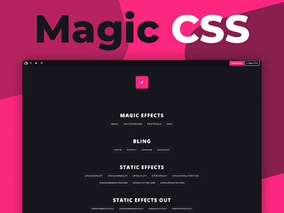 Magic CSS new version 🤙 animations css css animation css3 dark effects github magic web
