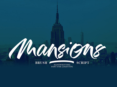 Mansion Brush Script display font fonts illustration illustrator lettering logo modern modern font typeface typography