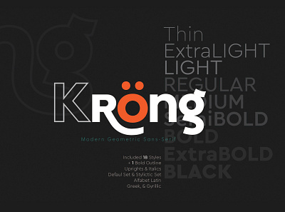 Krong Geometric Snas Serif Font Family branding design display font fonts illustration lettering logo modern modern font typeface