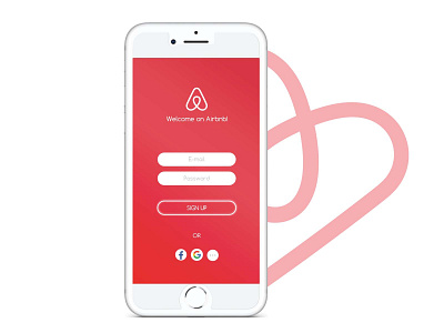 redesign of airbnb app login screen
