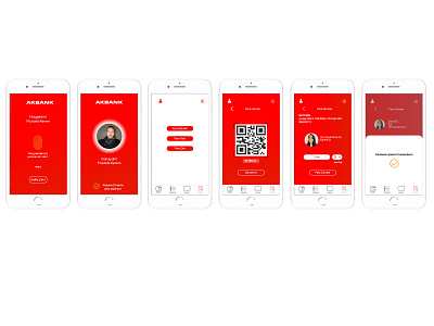 send money task for Akbank Mobile app ui bank app clean design design fingerprint login login design login screen logo qrcode redesign selfie send money simple typography ui vector