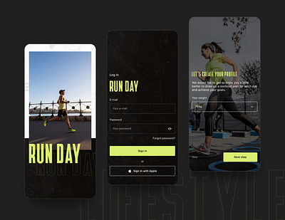 Running Tracker App🏃🏻‍♀️ android app app design application dailyui dailyui001 dailyuichallenge ios login minimal mobile mobileapp registration signin signup tracker ui uidesign