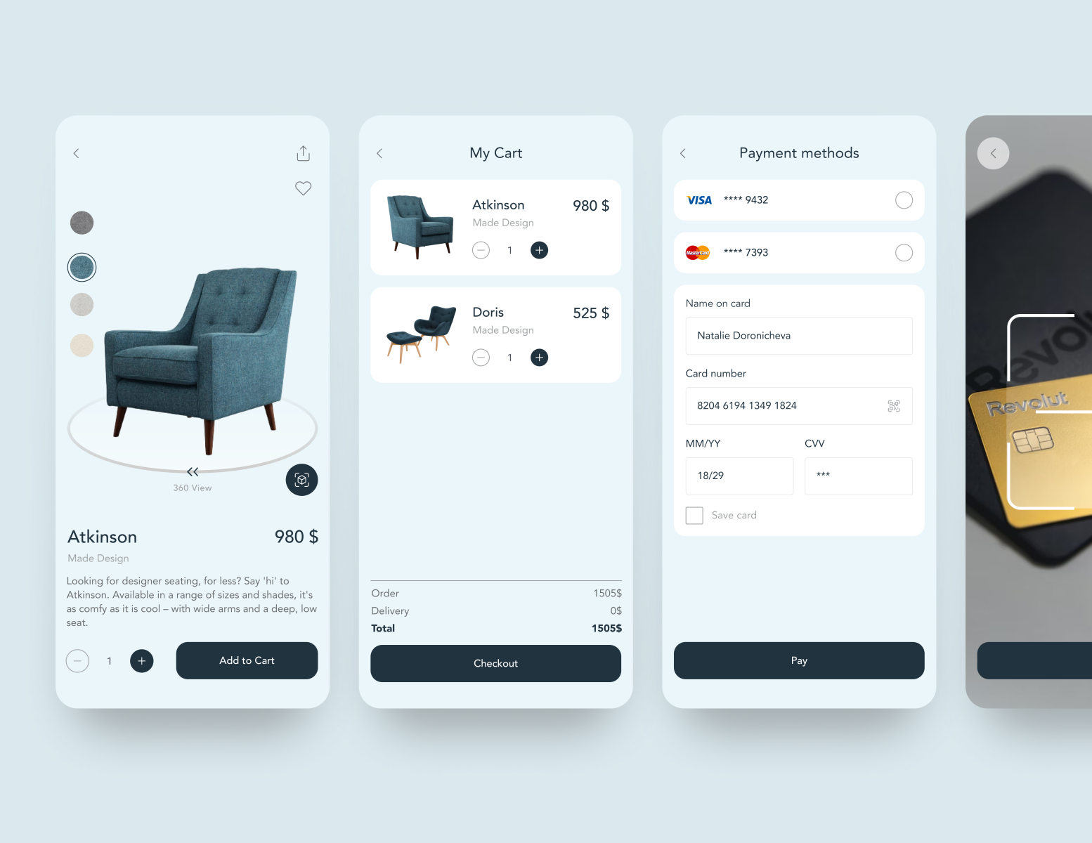 Credit Card Checkout by Natalie Doronicheva on Dribbble