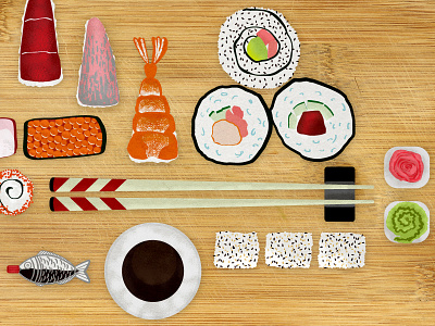Sushi illustration sushi