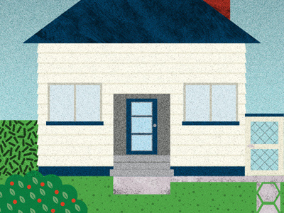 Suburban New Zealand House business card house illustration