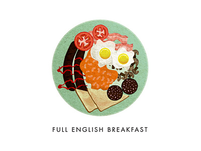 Full English Breakfast food illustration