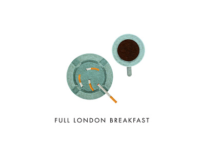 Full London Breakfast food illustration