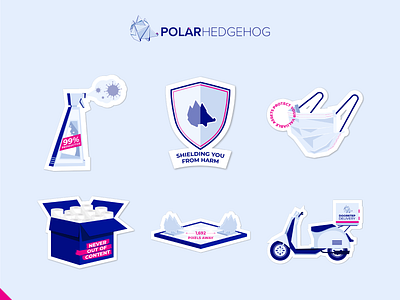 Polar's Creative Aid art branding corona design icon illustration illustrator logo stickers typography vector