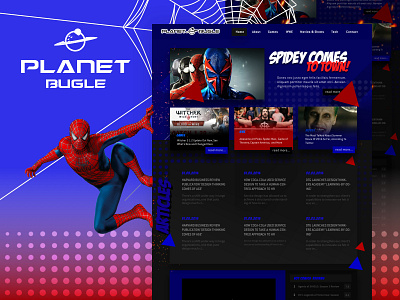 Planet Bugle gamedesign gamenews games homepage landingpage ui ux websitedesign