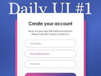 Daily UI #001 Sign Up dailyui sign up ui ux
