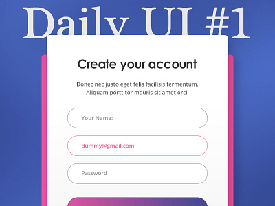 Daily UI #001 Sign Up