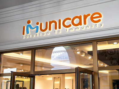 Shop Facade Imunicare Logo MockUp branding design logo signage design